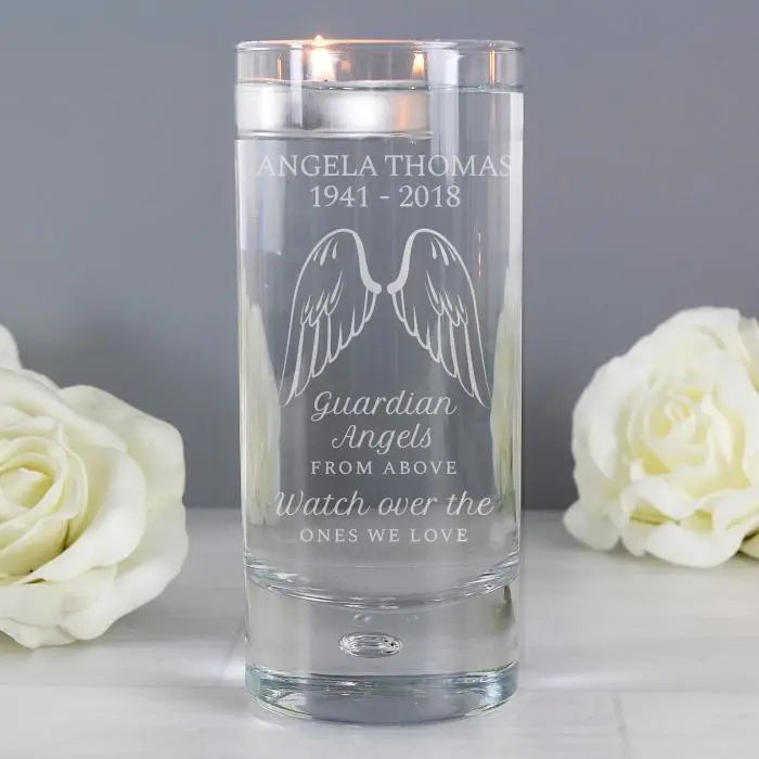 Personalised Angel Wings Candle Holder: 5 - Candle Holders By Gift Moments