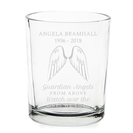 Personalised Guardian Angel Wings Candle Holder: 2 - Candle Holders By Gift Moments