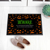 Personalised Halloween Beware Indoor Doormat Default Title - Doormats at Gift Moments