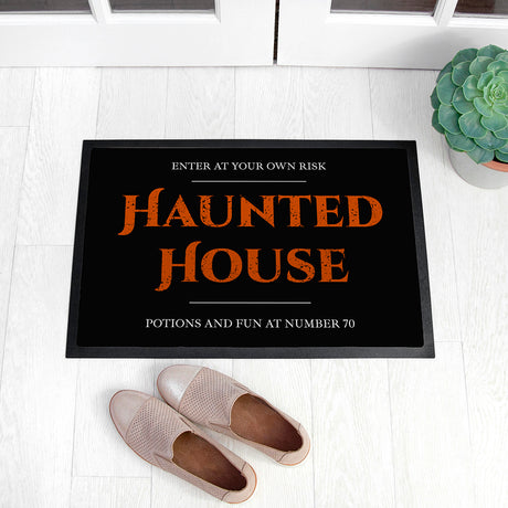 Personalised Halloween Haunted House Doormat Default Title - Doormats at Gift Moments