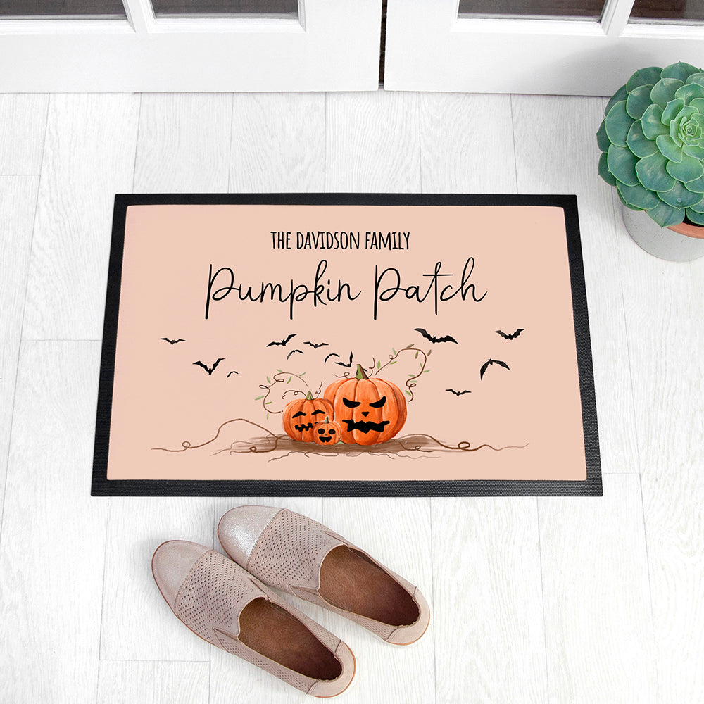 Personalised Halloween Pumpkin Patch Doormat: 1 - Doormats By Gift Moments