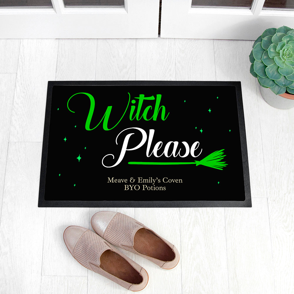 Personalised Halloween Witches Broom Doormat Default Title - Doormats at Gift Moments