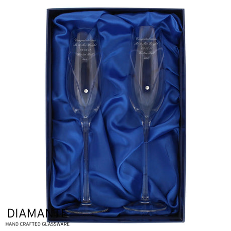 Personalised Hand Cut Heart Flute Set: 8 - Champagne Flutes By Gift Moments