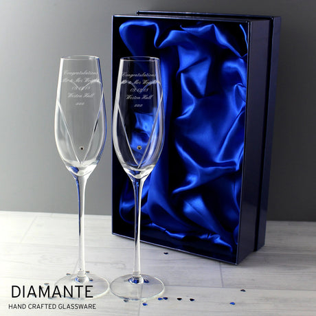 Personalised Hand Cut Heart Flute Set: 2 - Champagne Flutes By Gift Moments