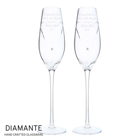 Personalised Hand Cut Heart Flute Set: 7 - Champagne Flutes By Gift Moments