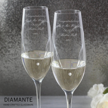 Personalised Hand Cut Heart Flute Set: 3 - Champagne Flutes By Gift Moments