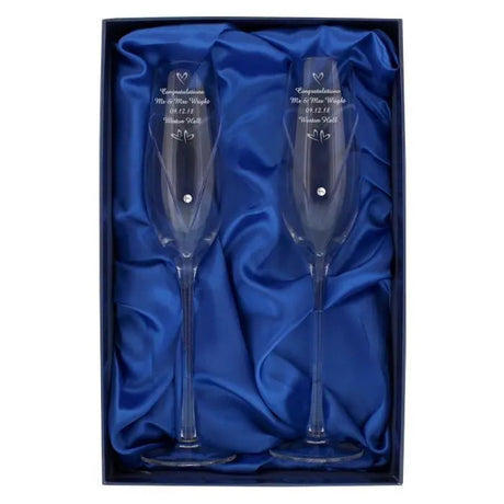 Personalised Hand Cut Heart Flute Set: 7 - Champagne Flutes By Gift Moments