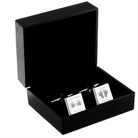 Personalised New Baby Square Cufflinks: 4 - Cufflinks & Tie Slides By Gift Moments