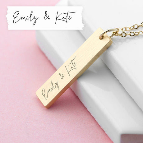 Personalised Handwriting Bar Necklace: 5 - Necklaces By Gift Moments