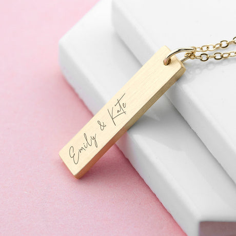 Personalised Handwriting Bar Necklace: 1 - Necklaces By Gift Moments