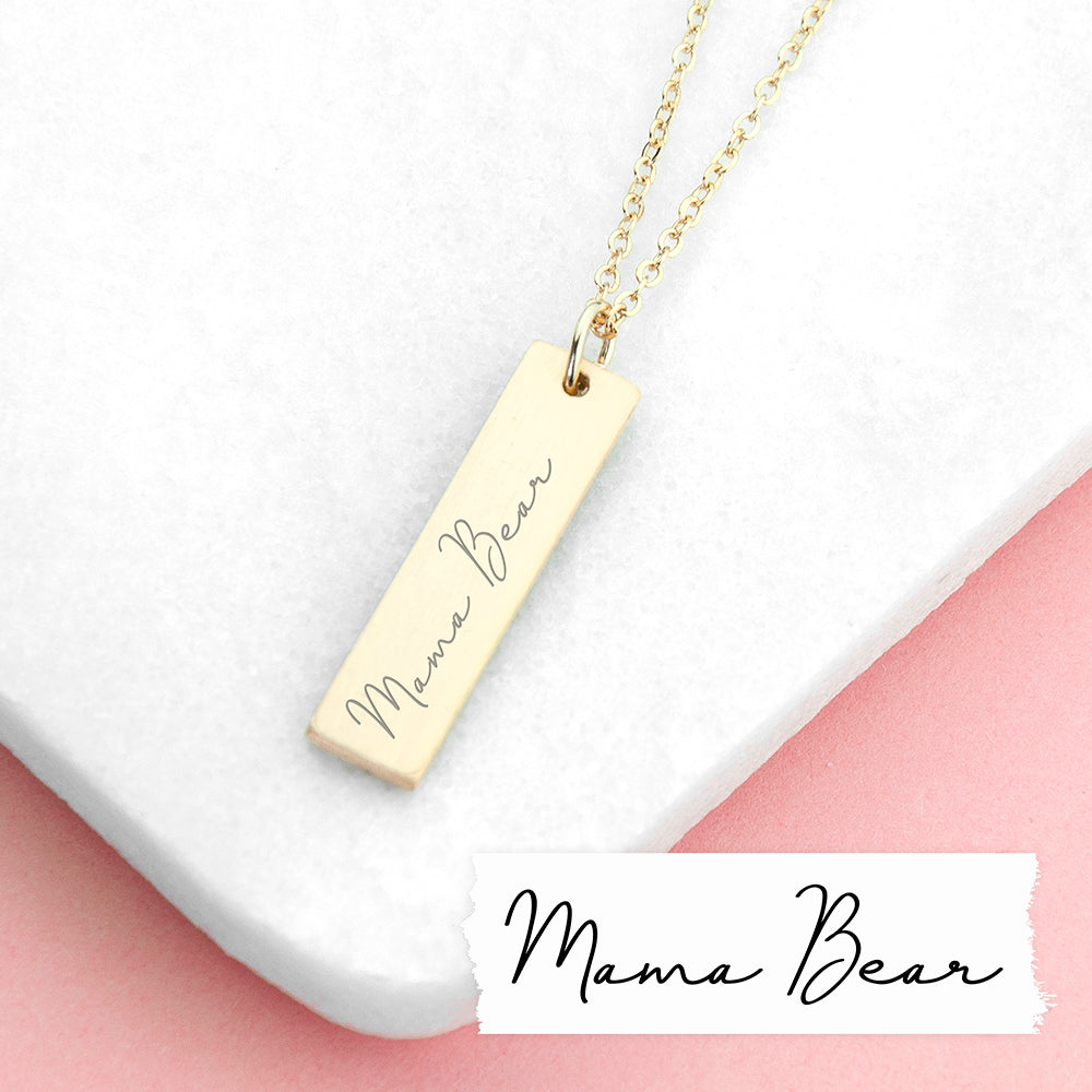 Personalised Handwriting Bar Necklace: 2 - Necklaces By Gift Moments