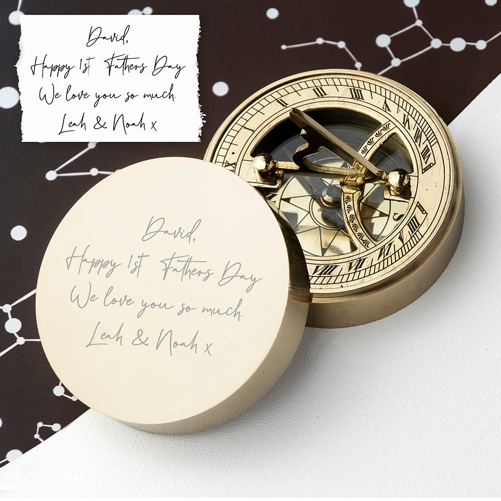 Personalised Handwriting Sundial Compass Gift: 3 - Compasses By Gift Moments