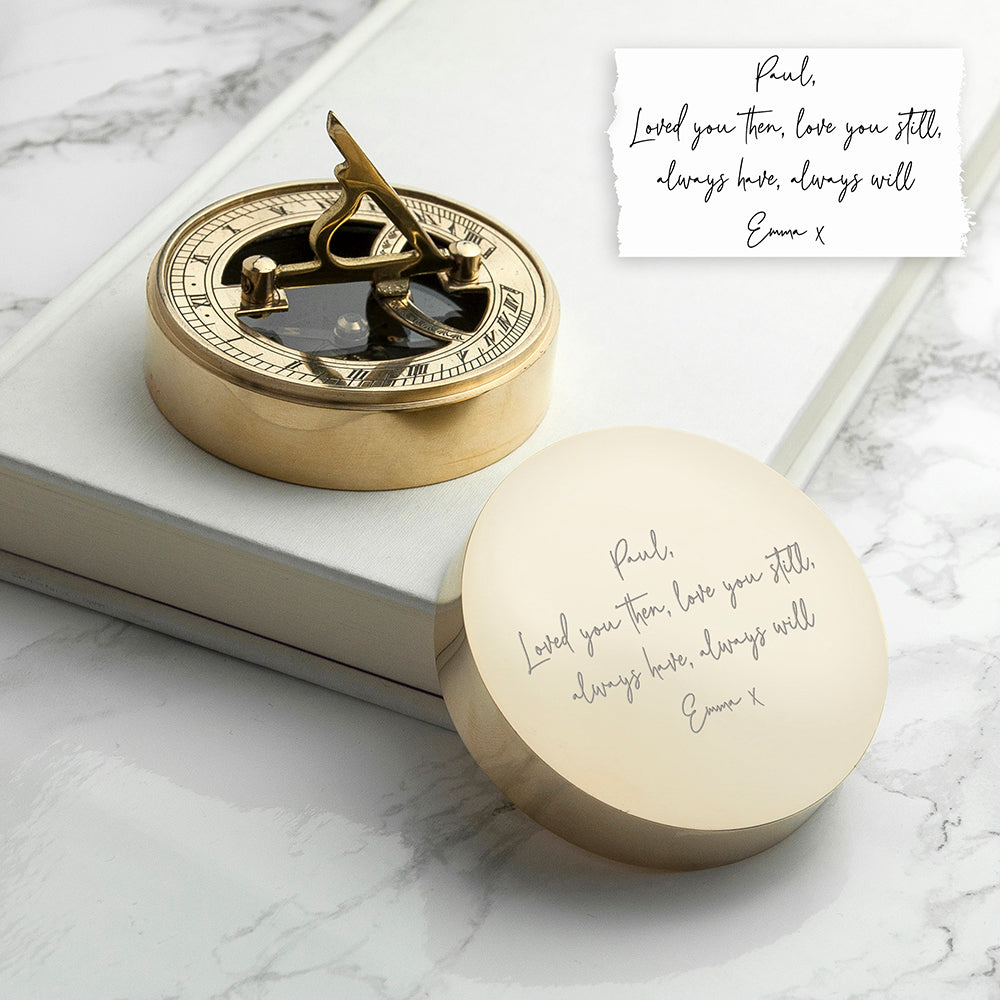 Personalised Handwriting Sundial Compass Gift: 2 - Compasses By Gift Moments