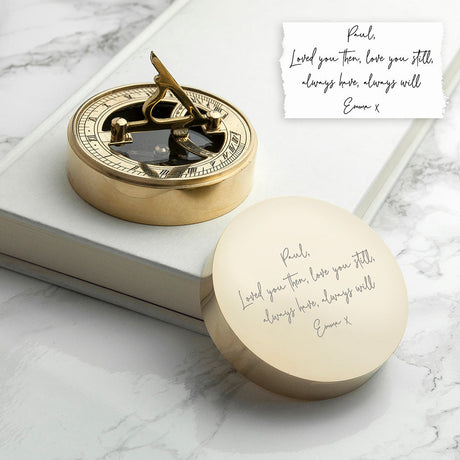 Personalised Handwriting Sundial Compass Gift: 2 - Compasses By Gift Moments