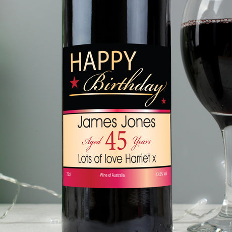 Personalised Happy Birthday Red Wine Gift: 4 - Wine By Gift Moments