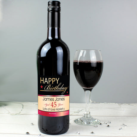 Personalised Happy Birthday Red Wine Gift: 1 - Wine By Gift Moments