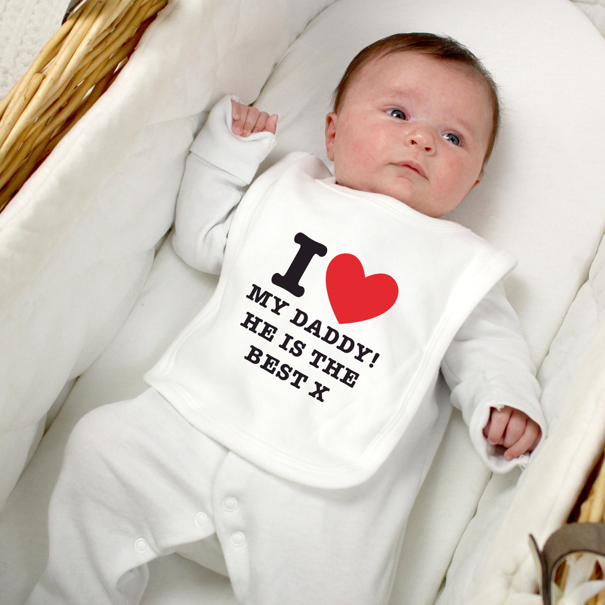 Personalised I HEART Baby Bib 0-3 Months: 3 - Baby Clothing By Gift Moments