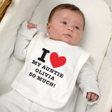 Personalised I HEART Baby Bib 0-3 Months: 1 - Baby Clothing By Gift Moments