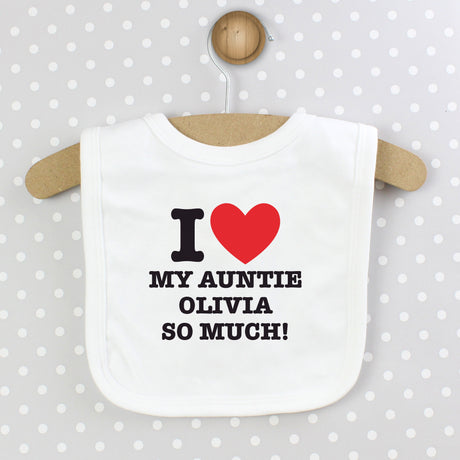 Personalised I HEART Baby Bib 0-3 Months: 7 - Baby Clothing By Gift Moments