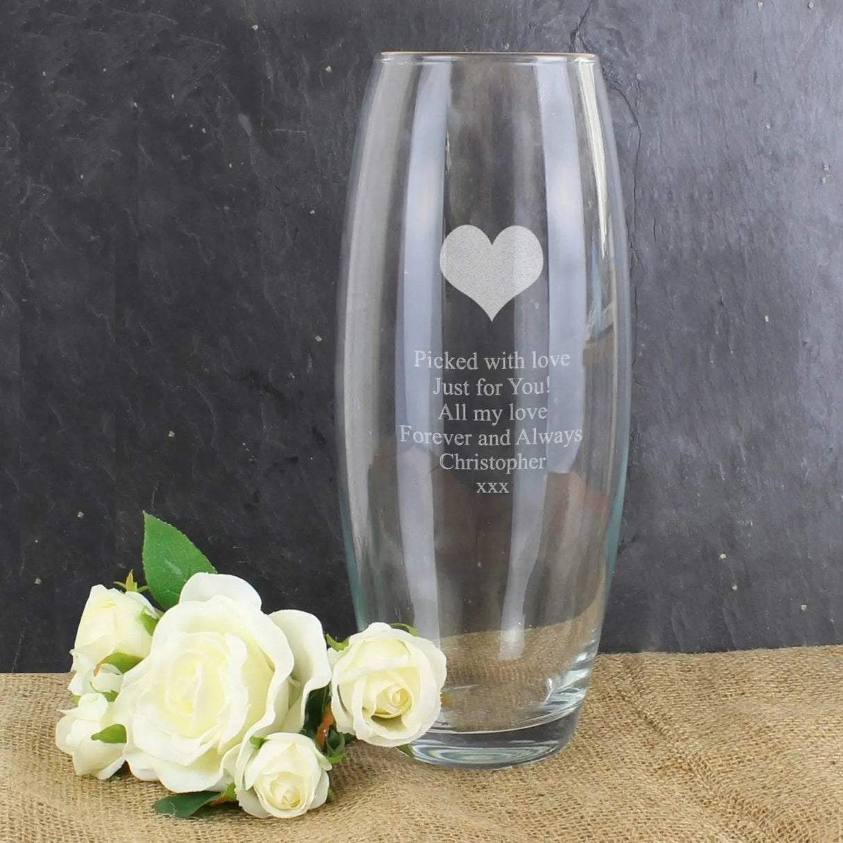 Personalised Heart Bullet Vase: 2 - Vases By Gift Moments