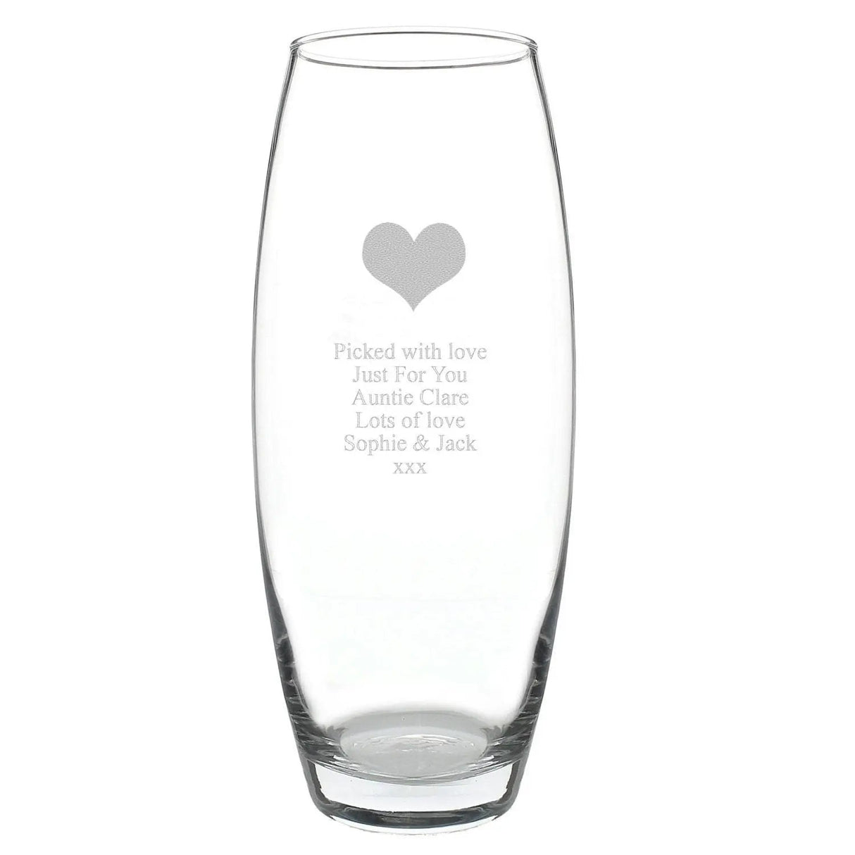 Personalised Heart Bullet Vase: 3 - Vases By Gift Moments