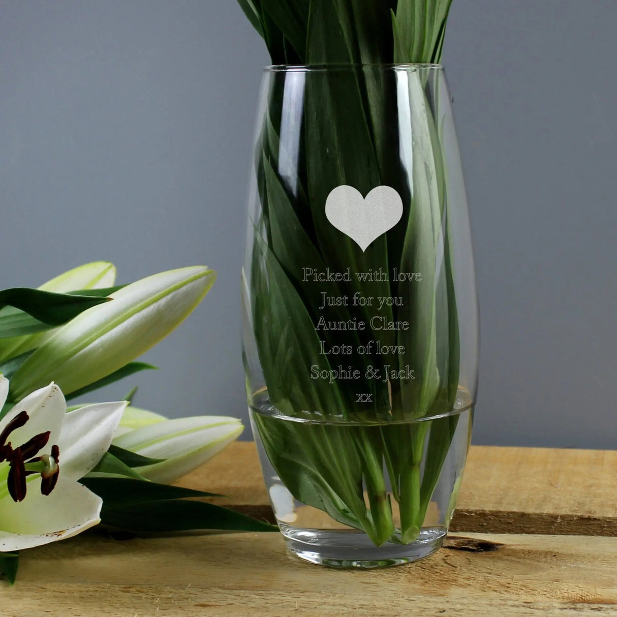 Personalised Heart Bullet Vase: 1 - Vases By Gift Moments