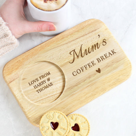 Personalised Wooden Heart Coaster Tray: 1 - Coasters By Gift Moments