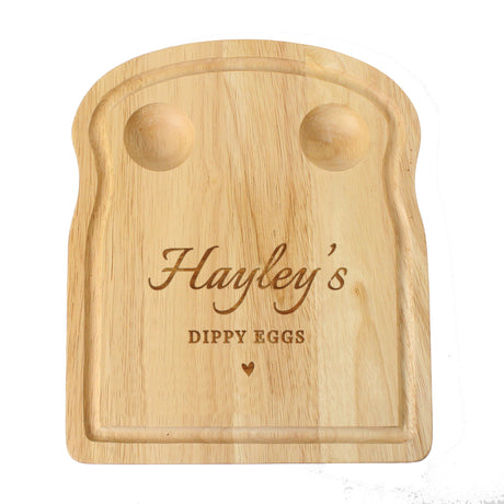 Personalised Heart Egg & Toast Serving Board: 5 - Egg Cups By Gift Moments