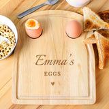 Personalised Heart Egg & Toast Serving Board: 4 - Egg Cups By Gift Moments