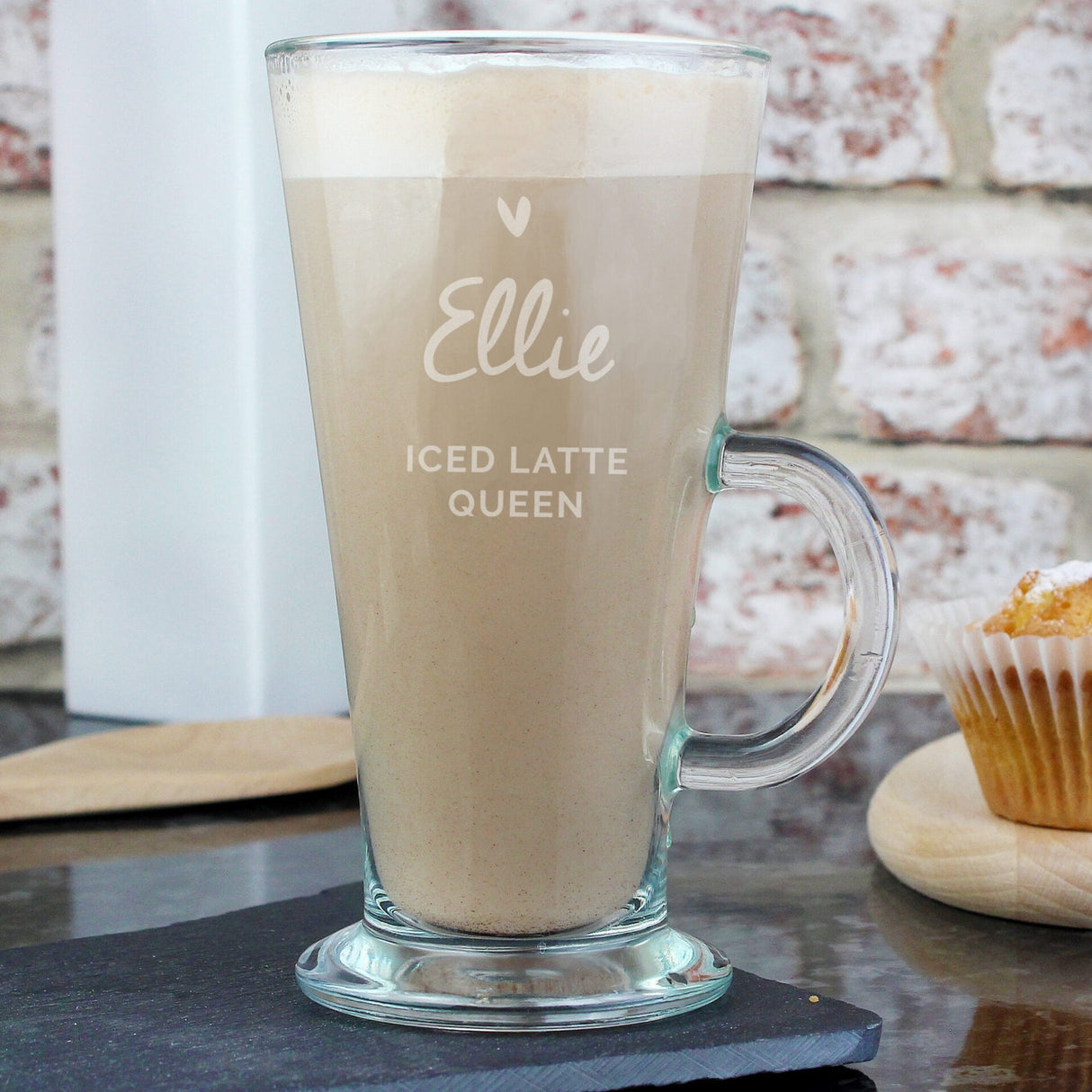 Personalised Heart Latte Glass: 1 - Latte Mugs By Gift Moments