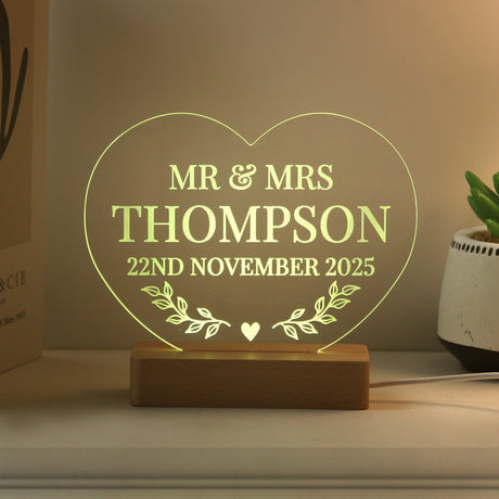 Personalised Heart LED Light for Couples: 6 - LED Lighting By Gift Moments