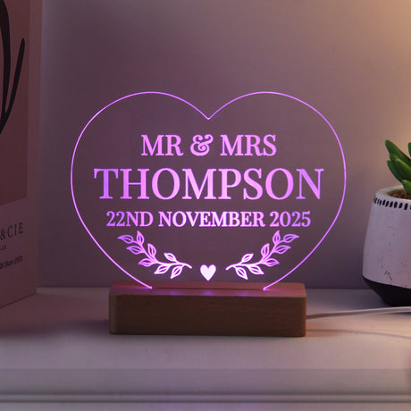 Personalised Heart LED Light for Couples: 2 - LED Lighting By Gift Moments