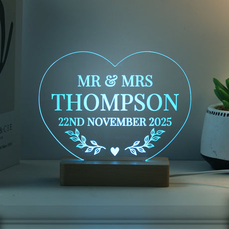 Personalised Heart LED Light for Couples: 3 - LED Lighting By Gift Moments