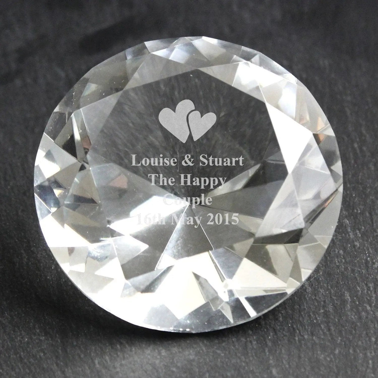 Engravable Heart Motif Diamond Paperweight: 1 - Paperweights By Gift Moments