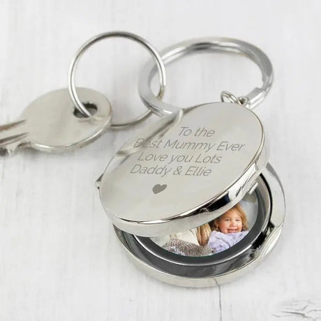 Personalised Heart Motif Photo Keyring: 2 - Keyrings By Gift Moments