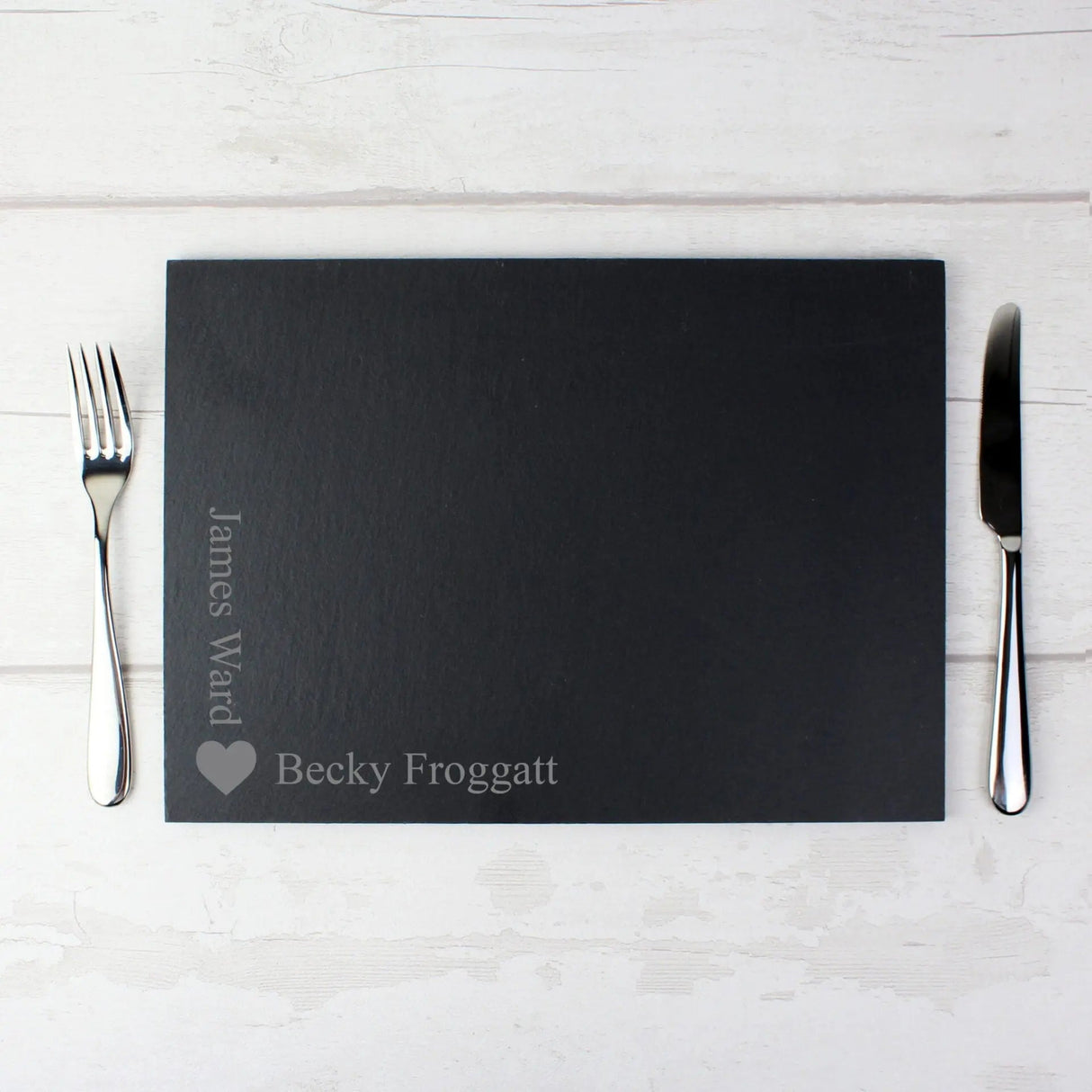 Personalised Heart Slate Placemat: 2 - Placemats By Gift Moments