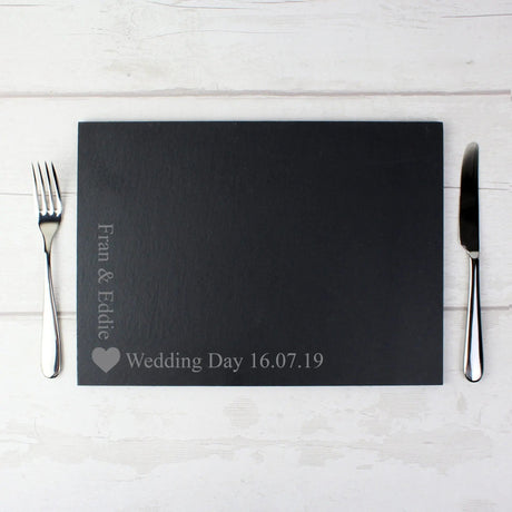 Personalised Heart Slate Placemat: 1 - Placemats By Gift Moments