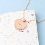 Personalised Heart Photo Locket Necklace: 12 - Rose Gold - Necklaces By Gift Moments