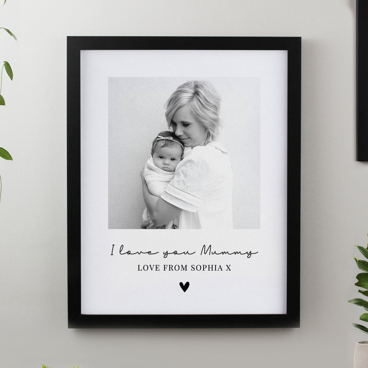 Personalised Heart Photo Upload Framed Prints: 2 - Black - Framed Prints By Gift Moments