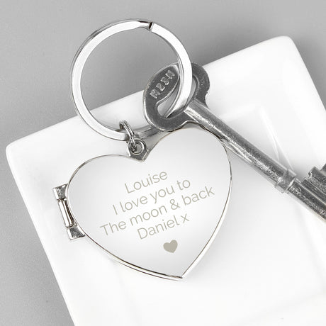 Personalised Heart Photo Frame Keyring: 1 - Keyrings By Gift Moments