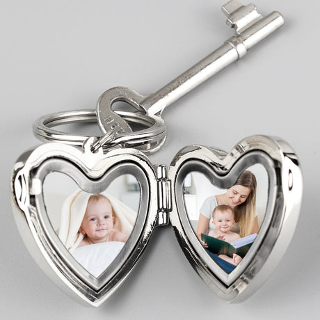 Personalised Heart Photo Frame Keyring: 2 - Keyrings By Gift Moments