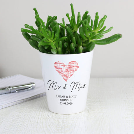 Personalised Heart-Shaped Ceramic Plant Pot: 2 - Pots & Planters By Gift Moments