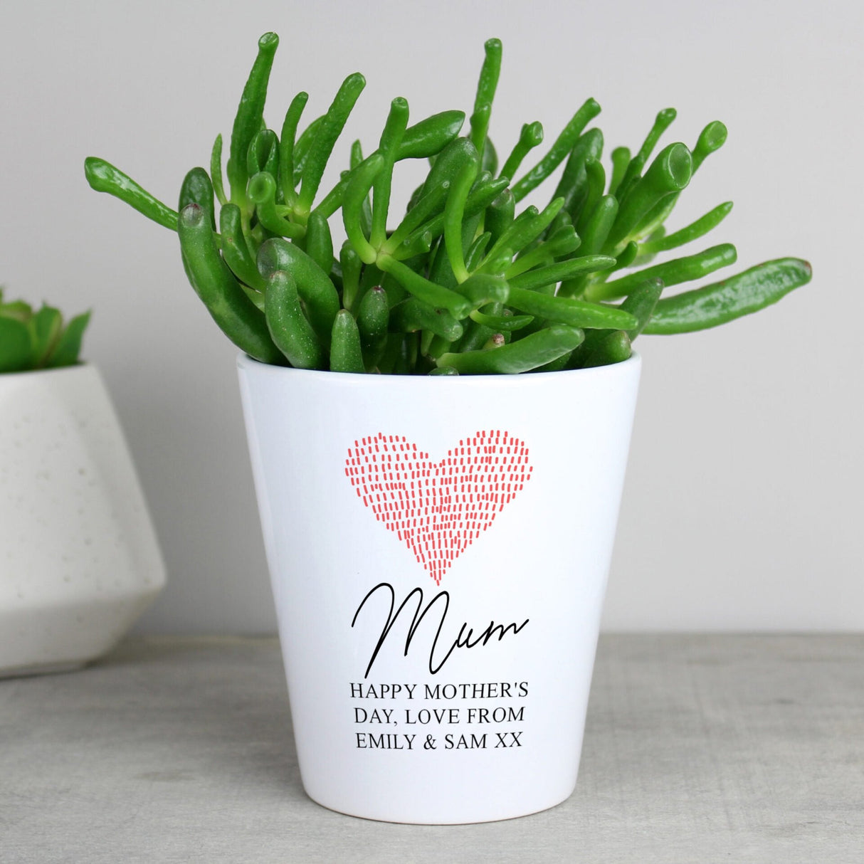 Personalised Heart-Shaped Ceramic Plant Pot: 3 - Pots & Planters By Gift Moments