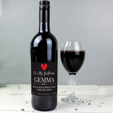 Personalised Heart Red Wine Gift: 1 - Wine By Gift Moments