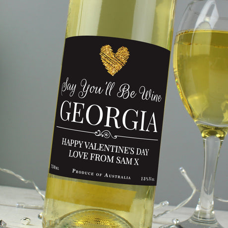 Personalised Heart Chardonnay Wine Geschenk: 2 - Wine By Gift Moments