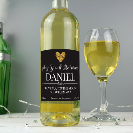 Personalised Heart Chardonnay Wine Geschenk: 3 - Wine By Gift Moments