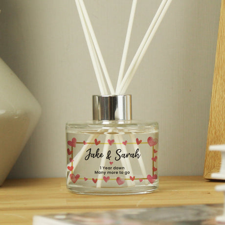 Personalised Hearts Frame Reed Diffuser: 3 - Reed Diffusers By Gift Moments