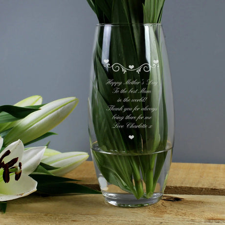 Personalised Hearts & Swirls Vase: 1 - Vases By Gift Moments