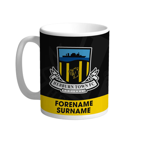 Personalised Hebburn Town FC Crest Mug: 1 - Mugs By Hebburn Town