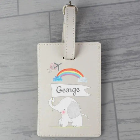 Personalised Elephant Cream Luggage Tag: 2 - Luggage Tags By Gift Moments